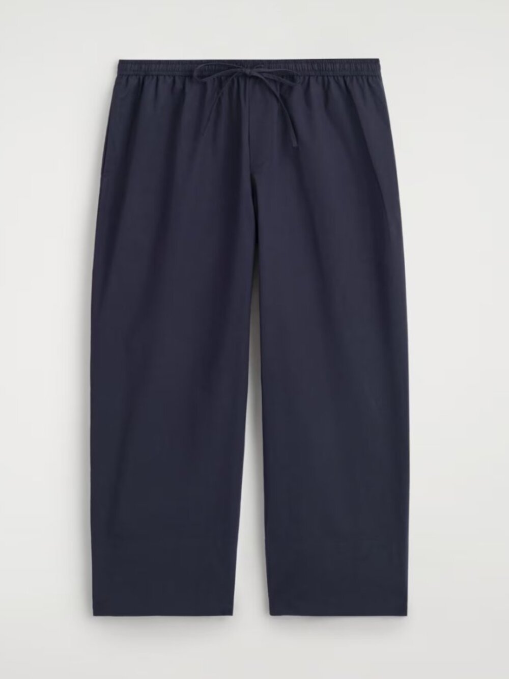COS Navy STRAIGHT-LEG COTTON TROUSERS WITH DRAWSTRING